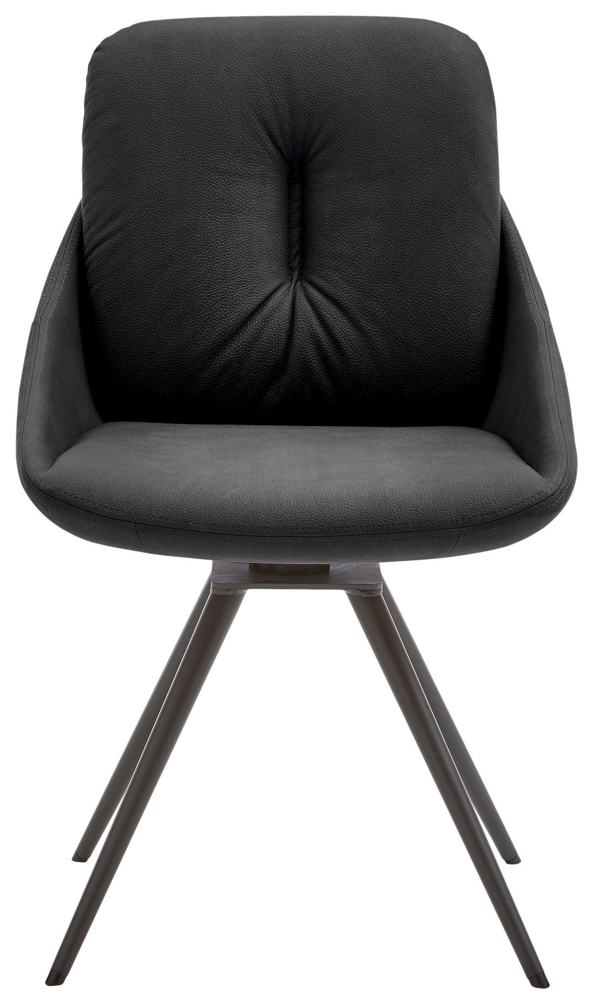 STUHL  in Stahl Mikrofaser  - Anthrazit/Schwarz, Design, Textil/Metall (55/91/64cm) - Venjakob