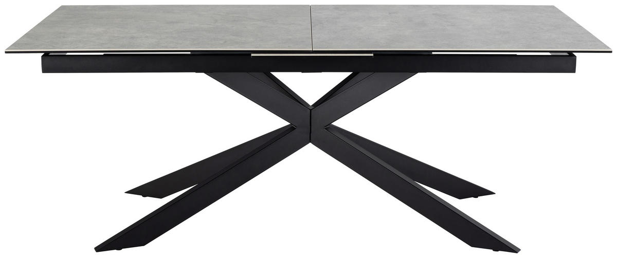 ESSTISCH in Metall, Glas, Keramik 240/100/76 cm  - Schwarz/Grau, Design, Glas/Keramik (240/100/76cm) - MID.YOU