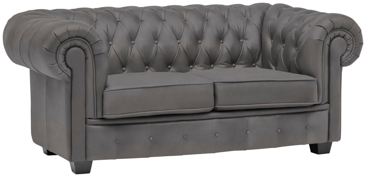 CHESTERFIELD SOFA siva  - siva/vendž, Lajfstajl, tekstil/drvo (180/76,5/96cm) - Landscape