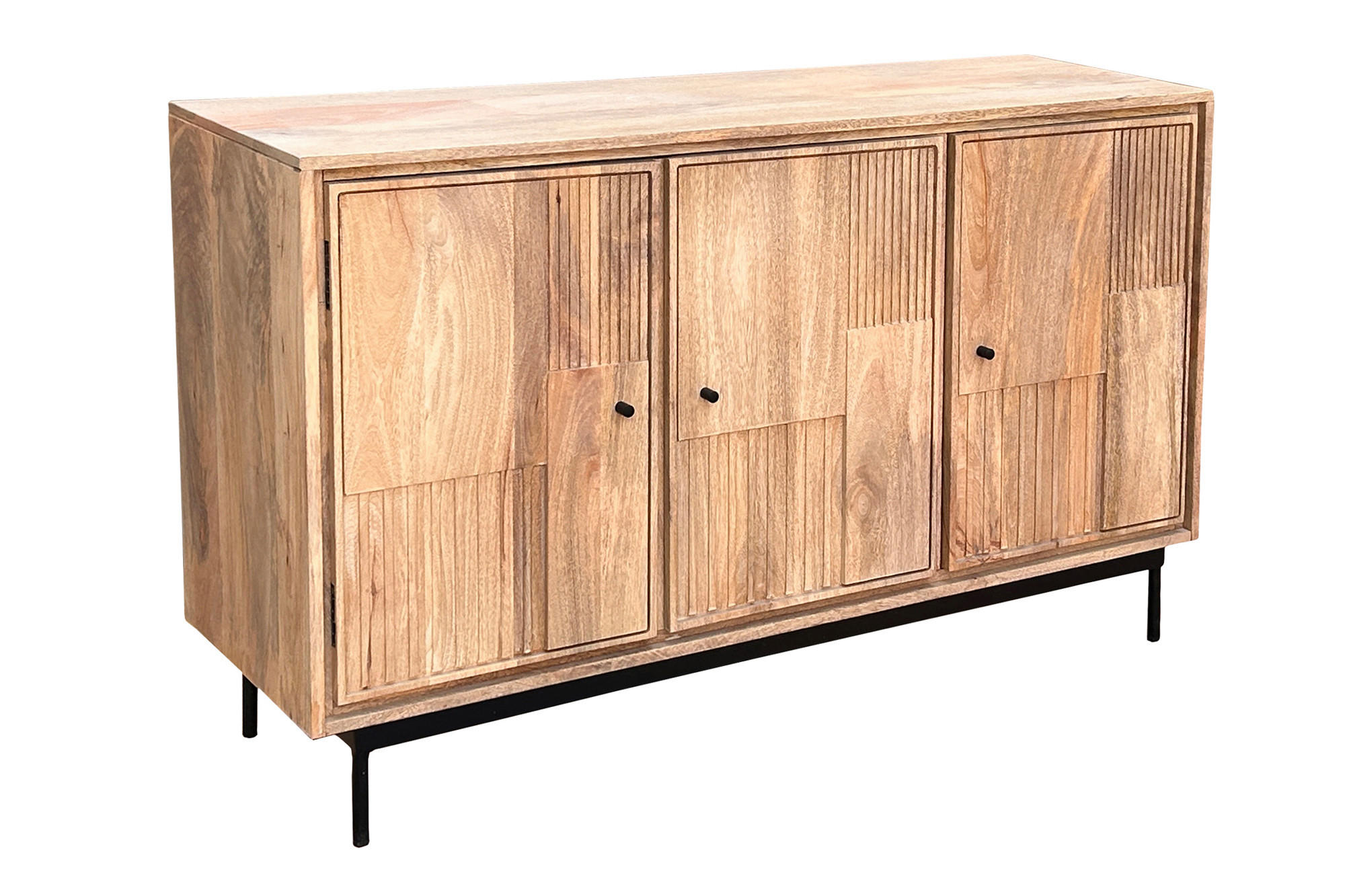 SIDEBOARD  130/80/40 cm  - Schwarz/Naturfarben, Design, Holz/Metall (130/80/40cm) - MID.YOU