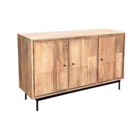 SIDEBOARD  130/80/40 cm  - Schwarz/Naturfarben, Design, Holz/Metall (130/80/40cm) - MID.YOU