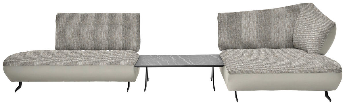 ECKSOFA in Webstoff, Struktur Naturfarben, Sandfarben  - Sandfarben/Anthrazit, Design, Textil/Metall (265/172cm) - Joop!