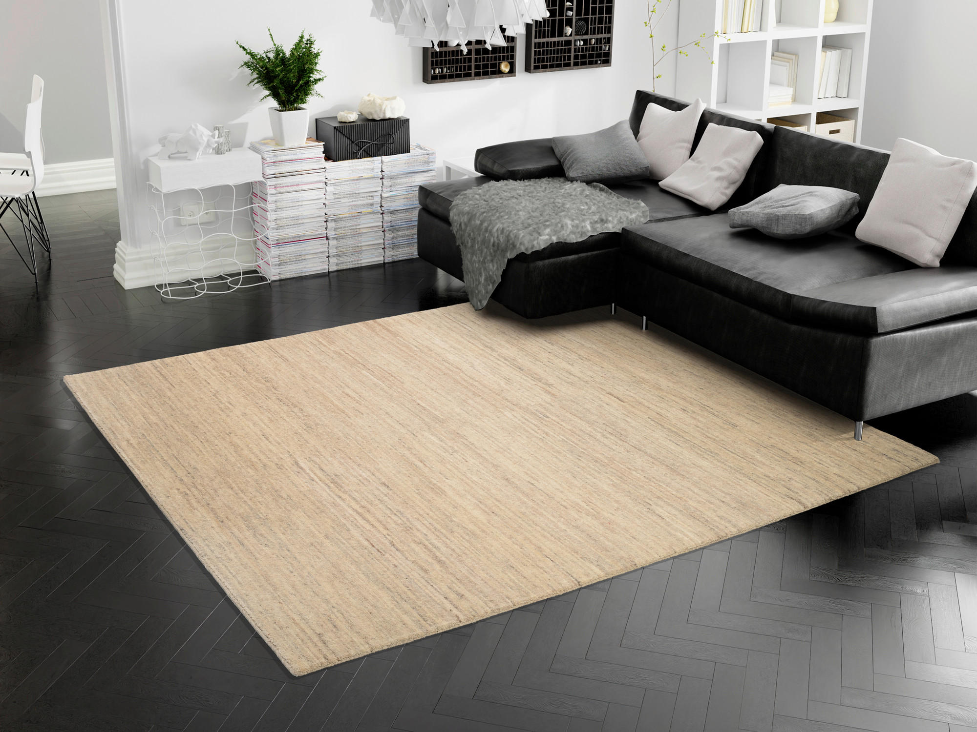 WOLLTEPPICH 140/200 cm Beige  - Beige, Natur, Textil (140/200cm) - Cazaris