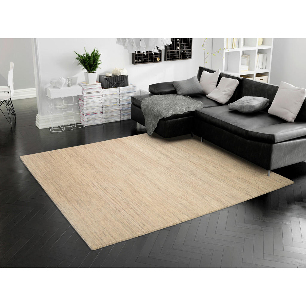 Thumbnail - Cazaris Wollteppich, Beige, Textil, Uni, rechteckig, 140x200 cm, für Fußbodenheizung geeignet, Teppiche & Böden, Teppich...