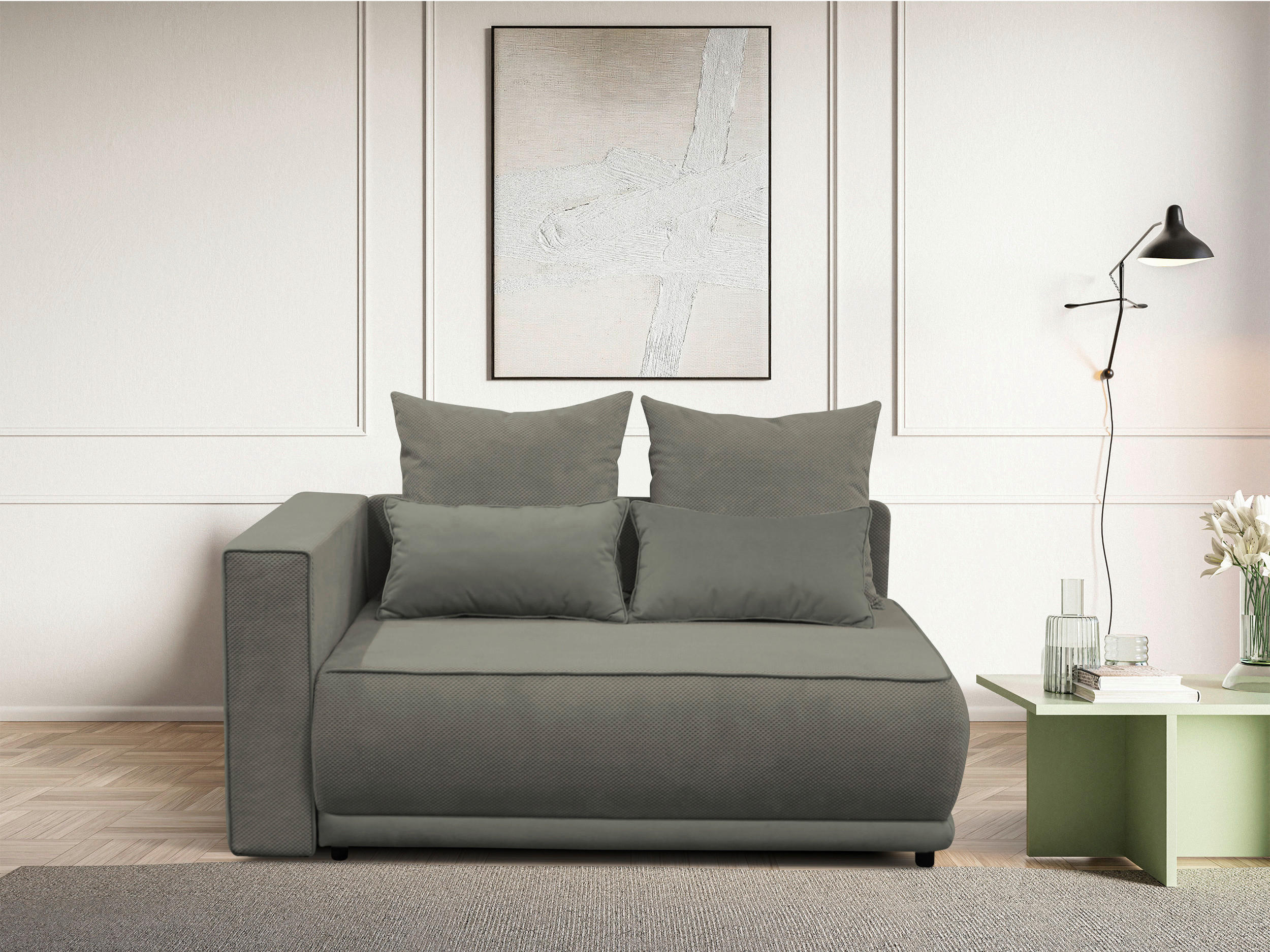 MID.YOU LEŇOŠKA, textil, tmavosivá