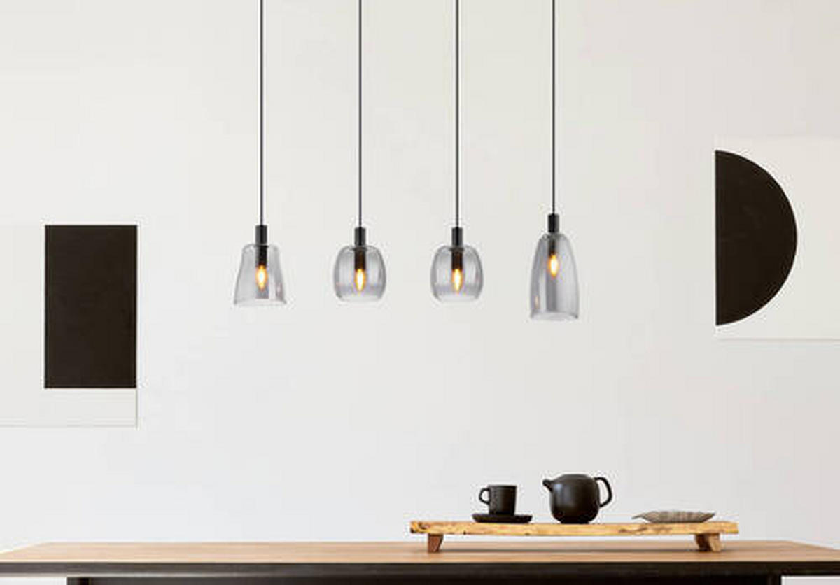 HÄNGLAMPA 107/16/120 cm  - svart, Design, metall/glas (107/16/120cm) - Globo