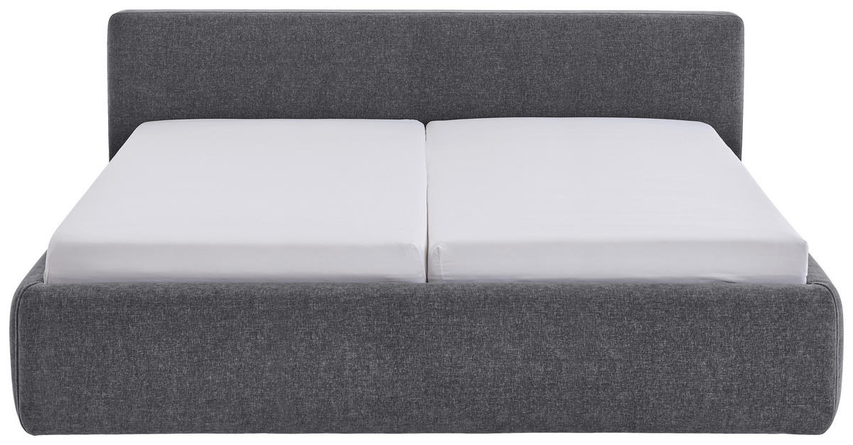 POLSTERBETT Bettkasten, Lattenroste Grau 180/200 cm  - Birkefarben/Buchefarben, Design, Holz/Textil (180/200cm) - Xora