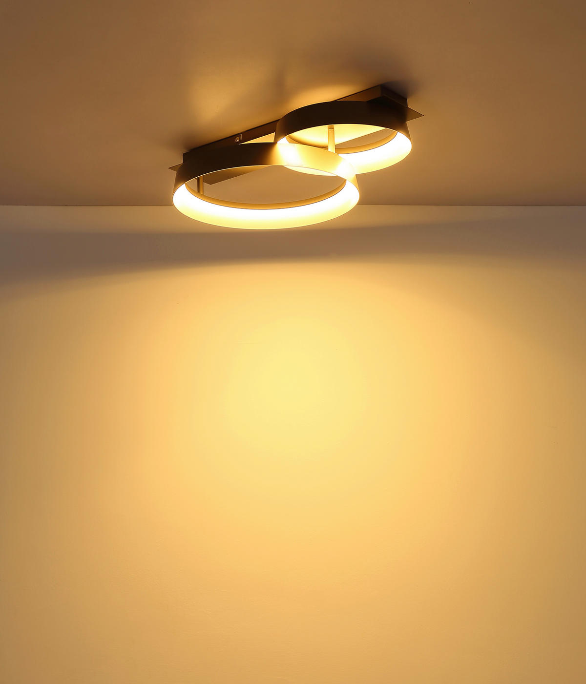 LED-DECKENLEUCHTE 50/35/12 cm   - Opal/Braun, Design, Kunststoff/Metall (50/35/12cm) - Globo