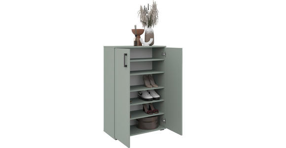 SCHUHSCHRANK 70/106/33,4 cm - Schwarz/Grün, KONVENTIONELL, Holzwerkstoff/Kunststoff (70/106/33,4cm) - Xora