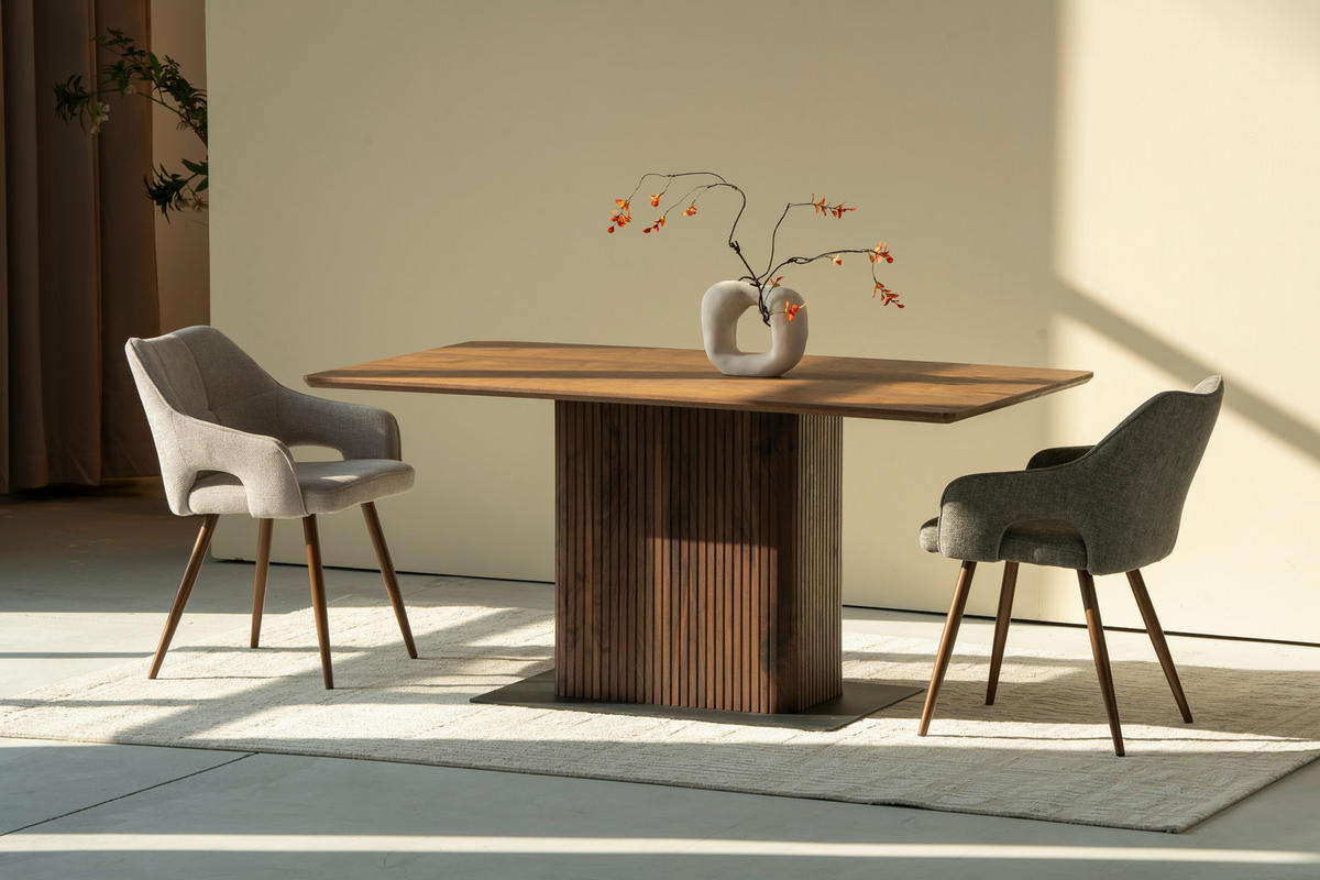 JÍDELNÍ STŮL, dub, barvy vlašských ořechů, 160/75/90 cm - černá/barvy vlašských ořechů, Lifestyle, kov/dřevo (160/75/90cm) - MID.YOU