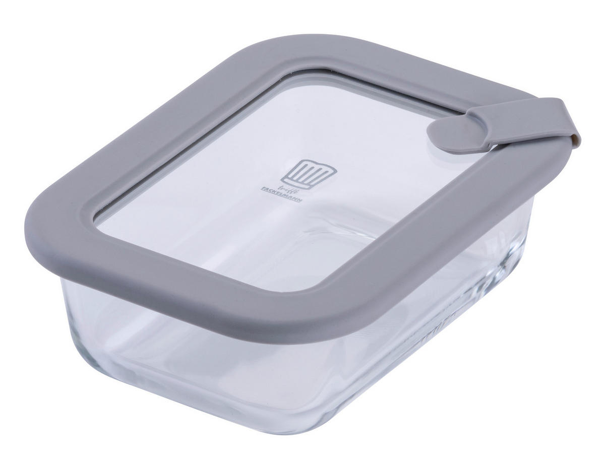 VORRATSDOSE Chefkoch 370 L  - Transparent/Hellgrau, Basics, Glas (370ml) - Chefkoch+Fackelmann