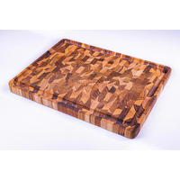 SCHNEIDEBRETT Holz Teakholz Landhaus  - Hellbraun, Basics, Holz (45/34/3cm) - TRAMONTINA