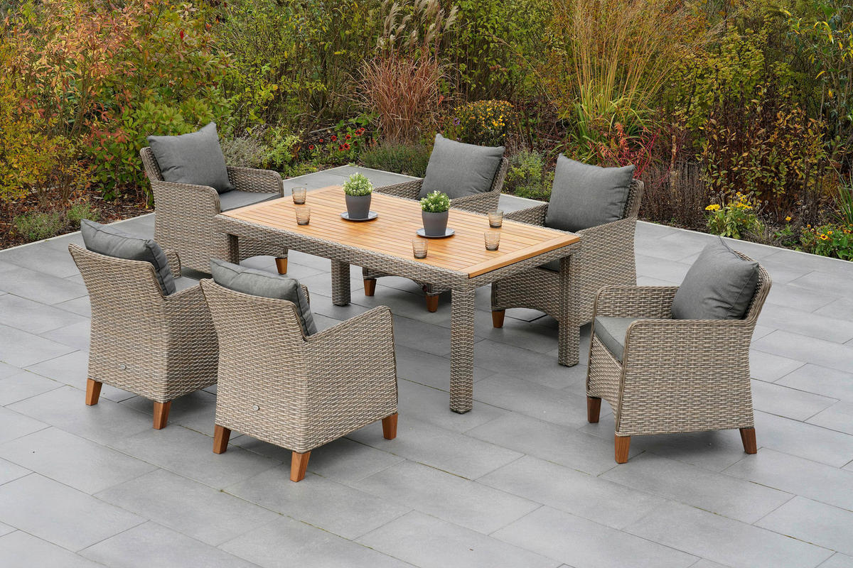 GARTENTISCH 180-240/100/74 cm  - Beige, MODERN, Holz/Kunststoff (180-240/100/74cm) - Gardenson