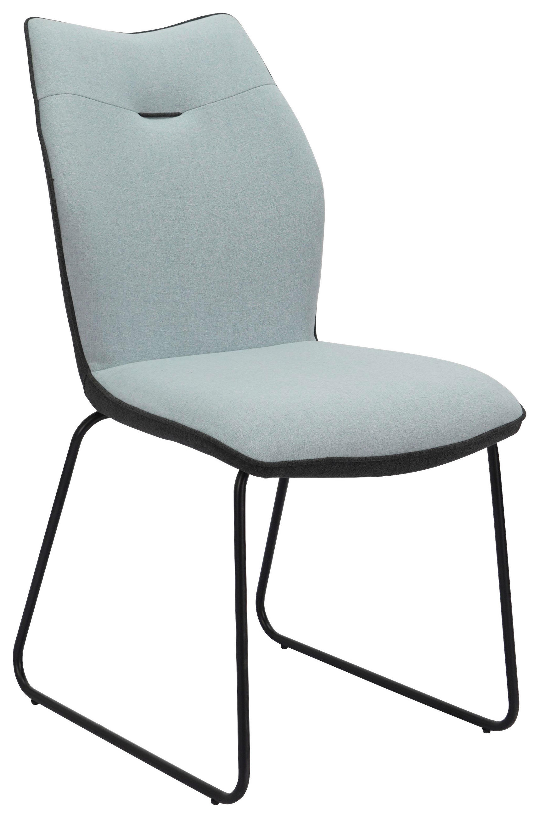 STUHL - Dunkelgrau/Schwarz, Design, Textil/Metall (46/90,5/65cm) - Novel