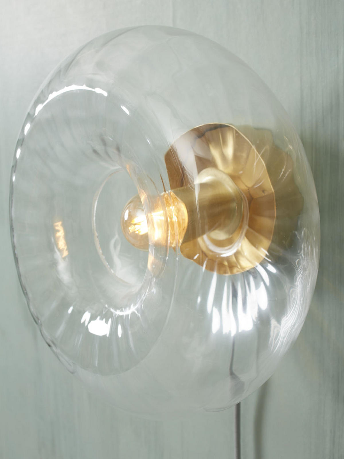 VÄGGLAMPA Brussels 28 cm  - guldfärgad/transparent, Basics, metall/glas (28cm) - It's about Romi