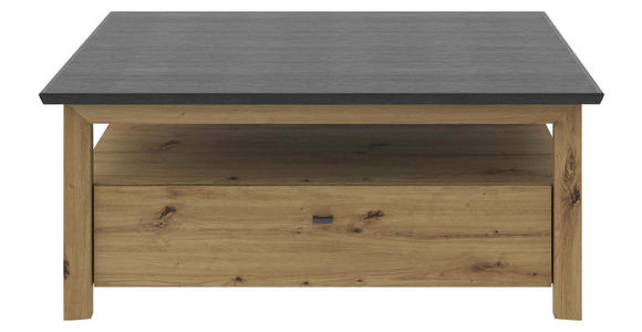 COUCHTISCH rechteckig Dunkelgrau, Eiche Artisan 110/80/45 cm  - Dunkelgrau/Schwarz, Basics, Holzwerkstoff/Metall (110/80/45cm) - Hom`in