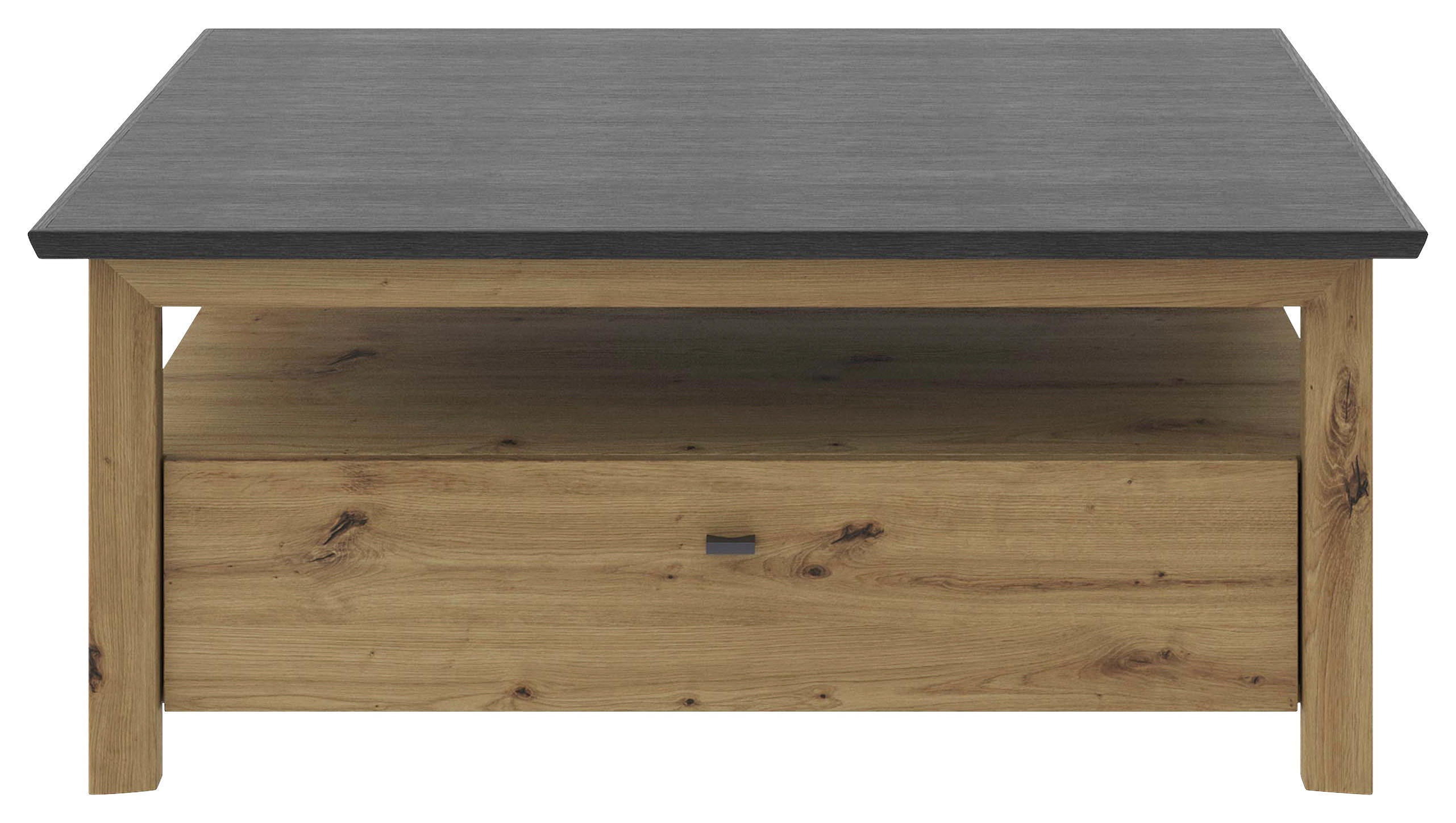 COUCHTISCH 110/80/45 cm rechteckig Dunkelgrau, Eiche Artisan  - Dunkelgrau/Schwarz, Basics, Holzwerkstoff/Metall (110/80/45cm) - Hom`in