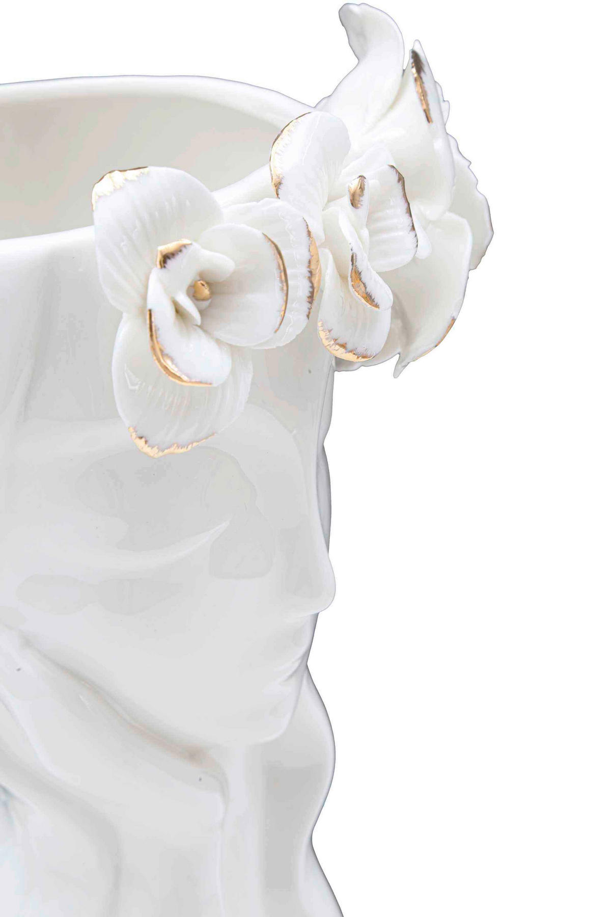 Vase Woman Cute  - Goldfarben/Weiß, Basics, Keramik (14.8/29/13  cm)