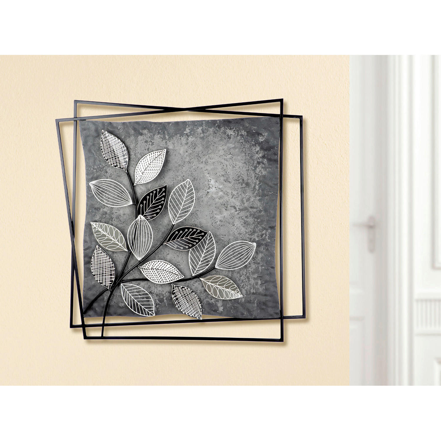 METALLBILD Bäume  - Schwarz/Grau, LIFESTYLE, Metall (77/77/4,5cm)
