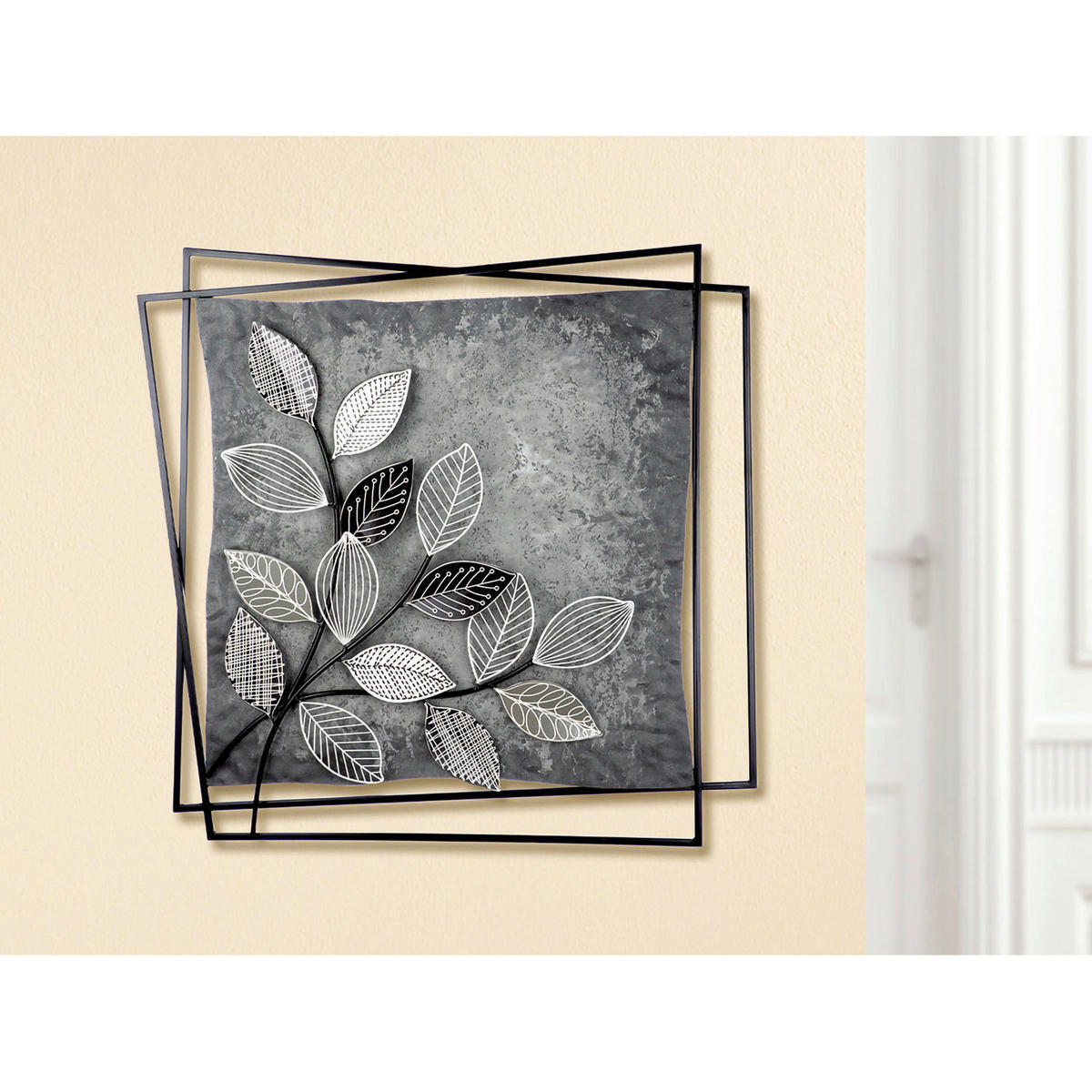 METALLBILD Bäume  - Schwarz/Grau, LIFESTYLE, Metall (77/77/4,5cm)