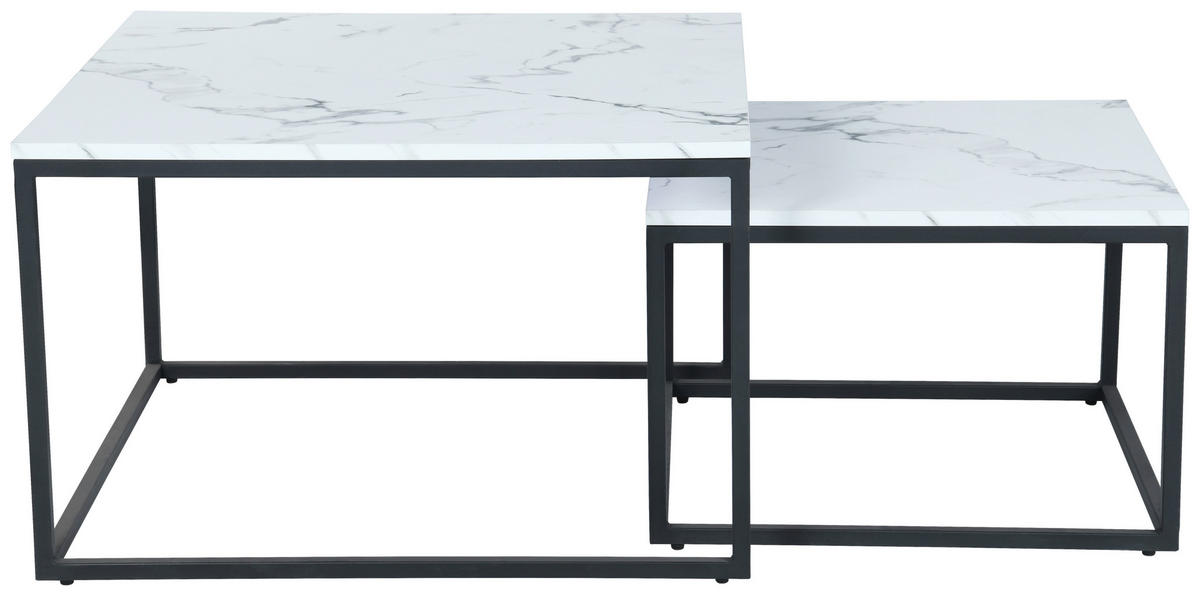 COUCHTISCH in Metall, Holzwerkstoff  - Schwarz/Weiß, Design, Holzwerkstoff/Metall (80/50/80cm) - MID.YOU