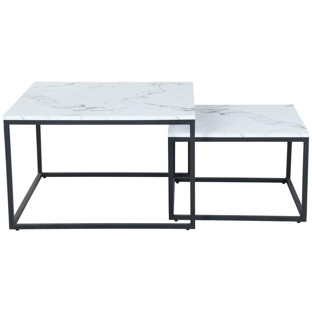 Thumbnail - Mid.you Couchtisch, Weiß, Metall, Holzwerkstoff, quadratisch, eckig, 80x50x80 cm, Wohnzimmer, Wohnzimmertische, Couchtis...