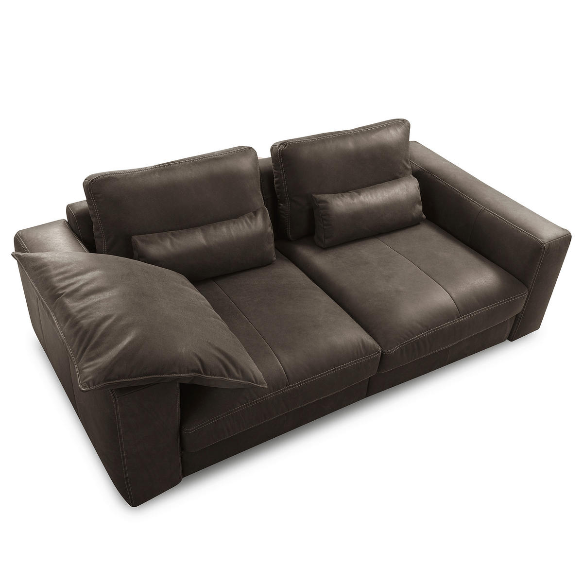 2-SITZER-SOFA  in Echtleder Fango   - Fango/Beige, Design, Leder/Kunststoff (240/85/123cm) - Livetastic