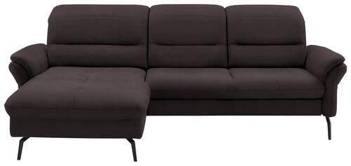 ECKSOFA in Flachgewebe Dunkelgrau  - Dunkelgrau/Schwarz, Konventionell, Textil/Metall (181/260cm) - Beldomo Speed