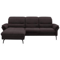 ECKSOFA in Flachgewebe Dunkelgrau  - Dunkelgrau/Schwarz, Konventionell, Textil/Metall (181/260cm) - Beldomo Speed