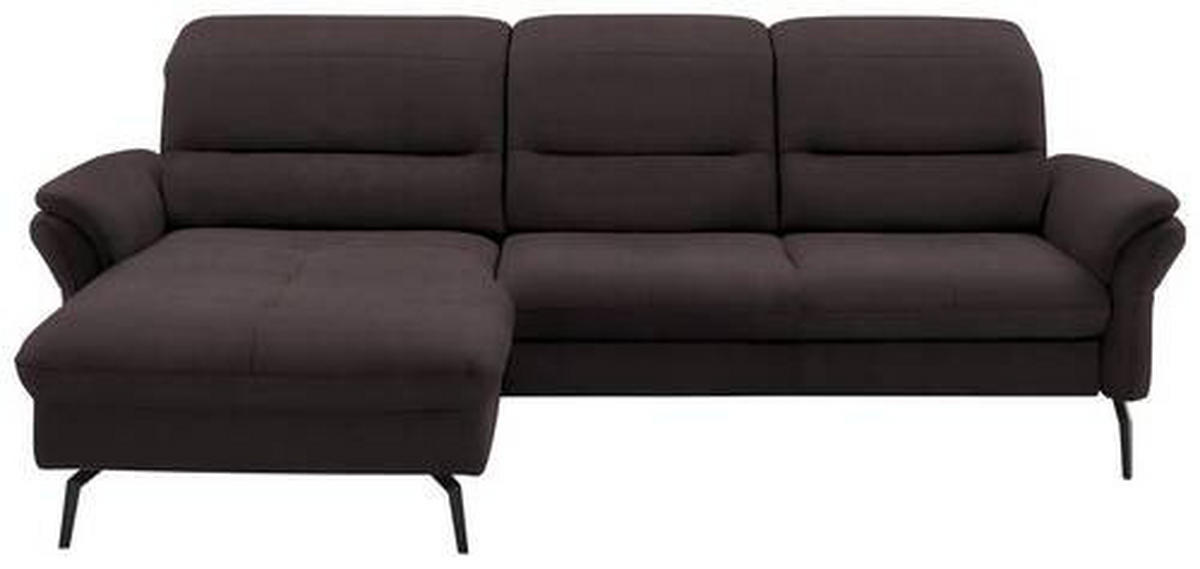 ECKSOFA in Flachgewebe Dunkelgrau  - Dunkelgrau/Schwarz, Konventionell, Textil/Metall (181/260cm) - Beldomo Speed