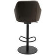 BARHOCKER in Metall, Leder Braun  - Schwarz/Braun, Design, Leder/Metall (59/109,5-120/42cm) - Johann Jakob