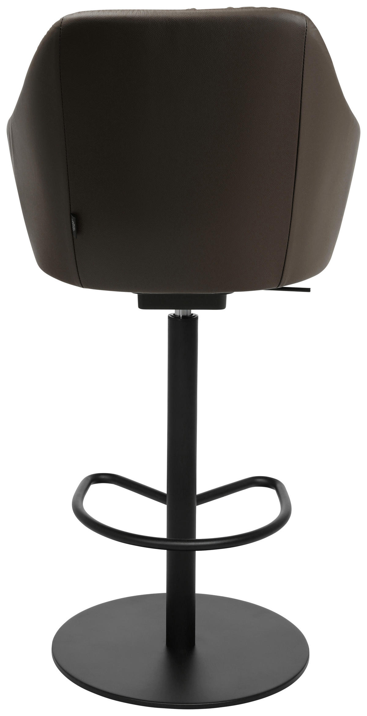 BARHOCKER in Metall, Leder Braun  - Schwarz/Braun, Design, Leder/Metall (59/109,5-120/42cm) - Johann Jakob
