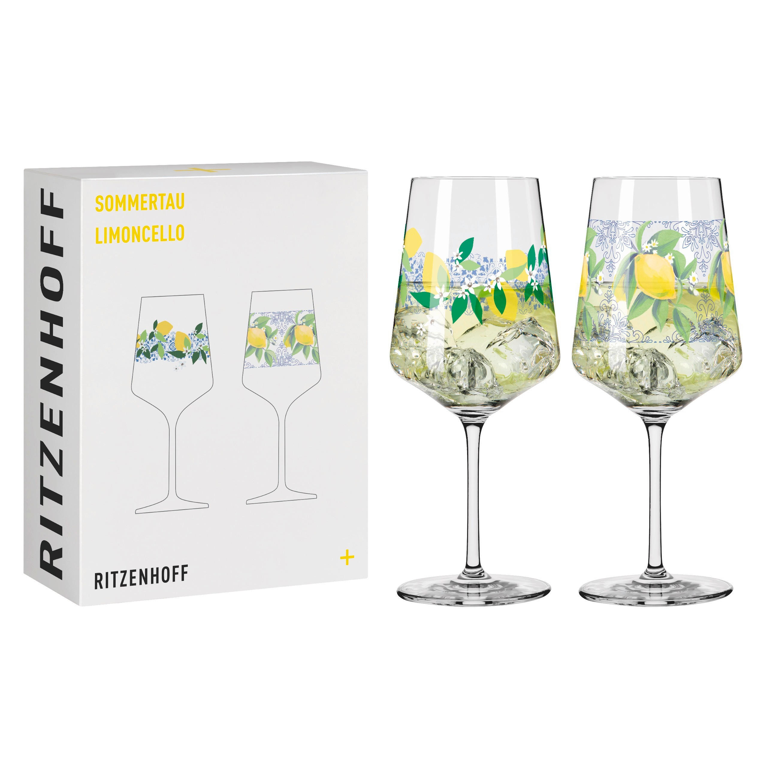 GLÄSERSET Sommertau Limoncello 2-teilig  - Blau/Transparent, Trend, Glas (9,3/22,5cm) - Ritzenhoff