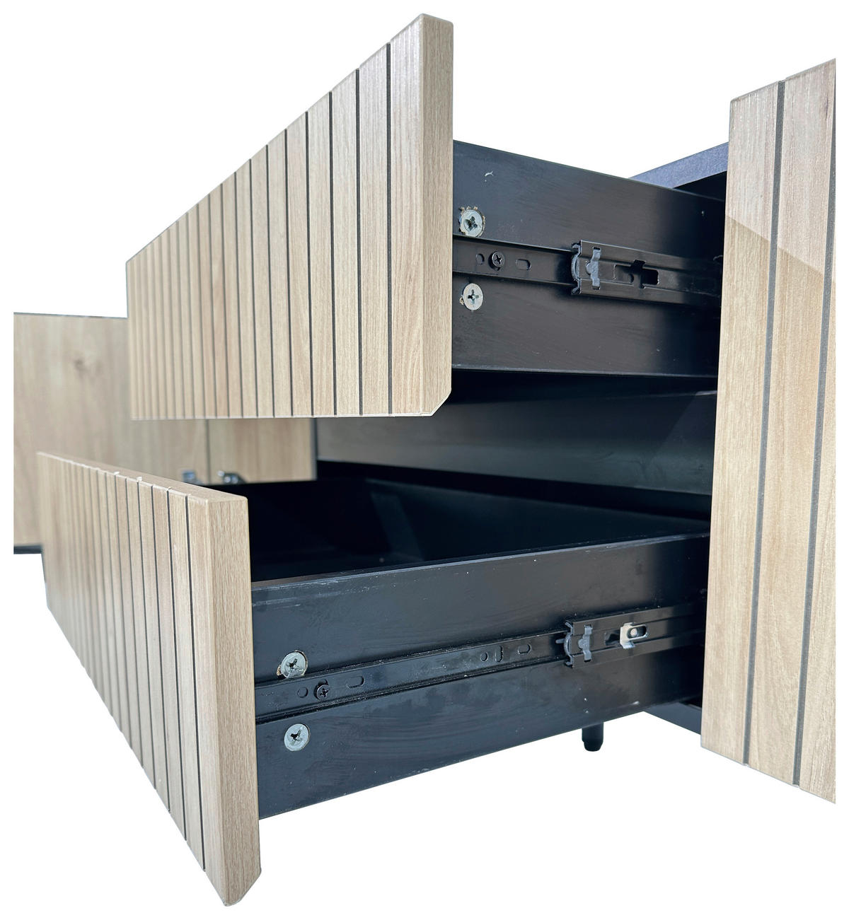 LOWBOARD LINO  in 150/50/40 cm  - Eichefarben/Schwarz, Design, Holzwerkstoff/Metall (150/50/40cm) - Xora