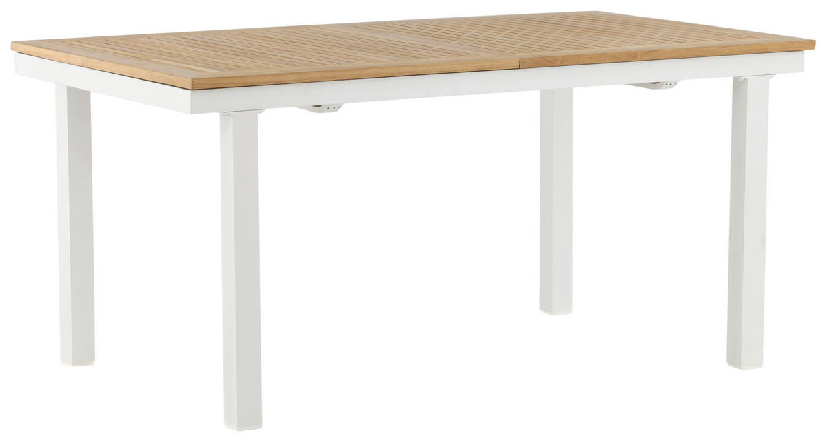 GARTENTISCH Metall Weiß rechteckig  - Weiß, KONVENTIONELL, Holz/Metall (160/90/75cm) - Gardenson