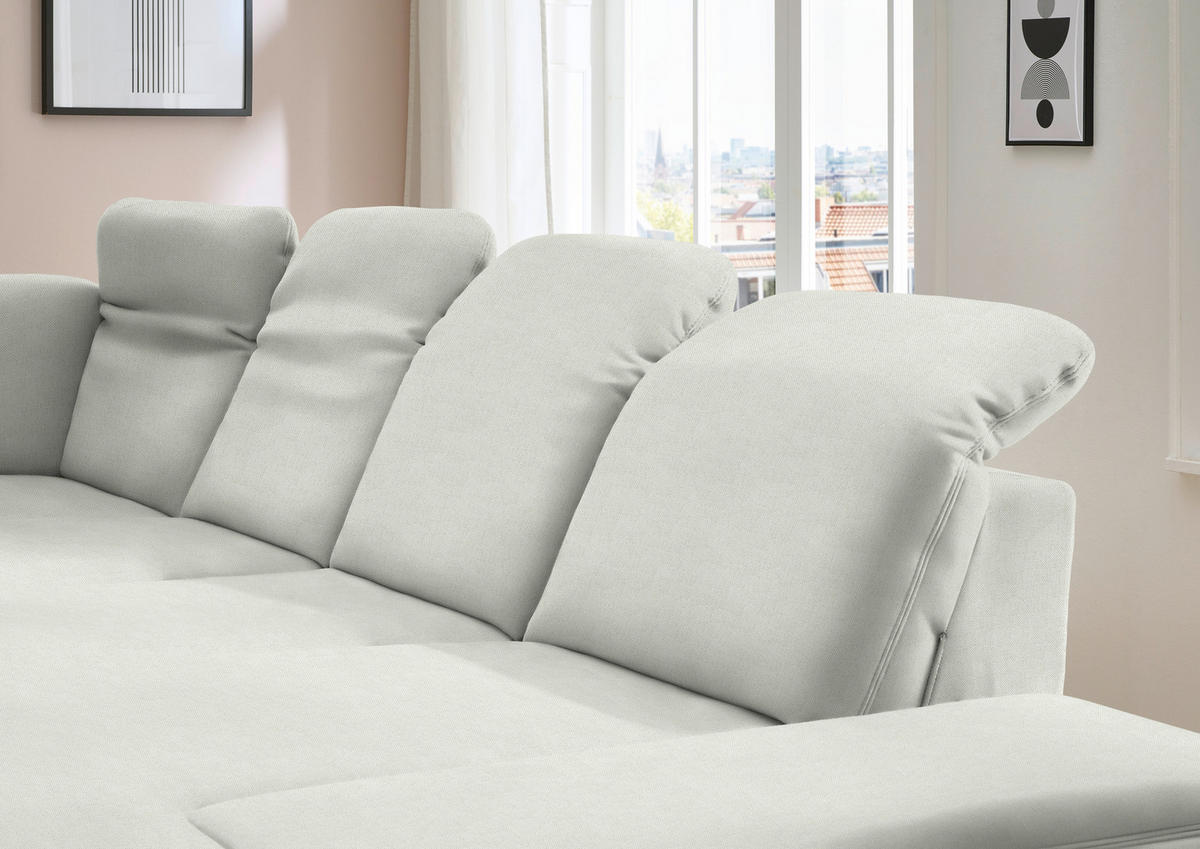 WOHNLANDSCHAFT Chenille Naturfarben  - Schwarz/Naturfarben, Design, Textil/Metall (255/364/198cm) - Beldomo Style