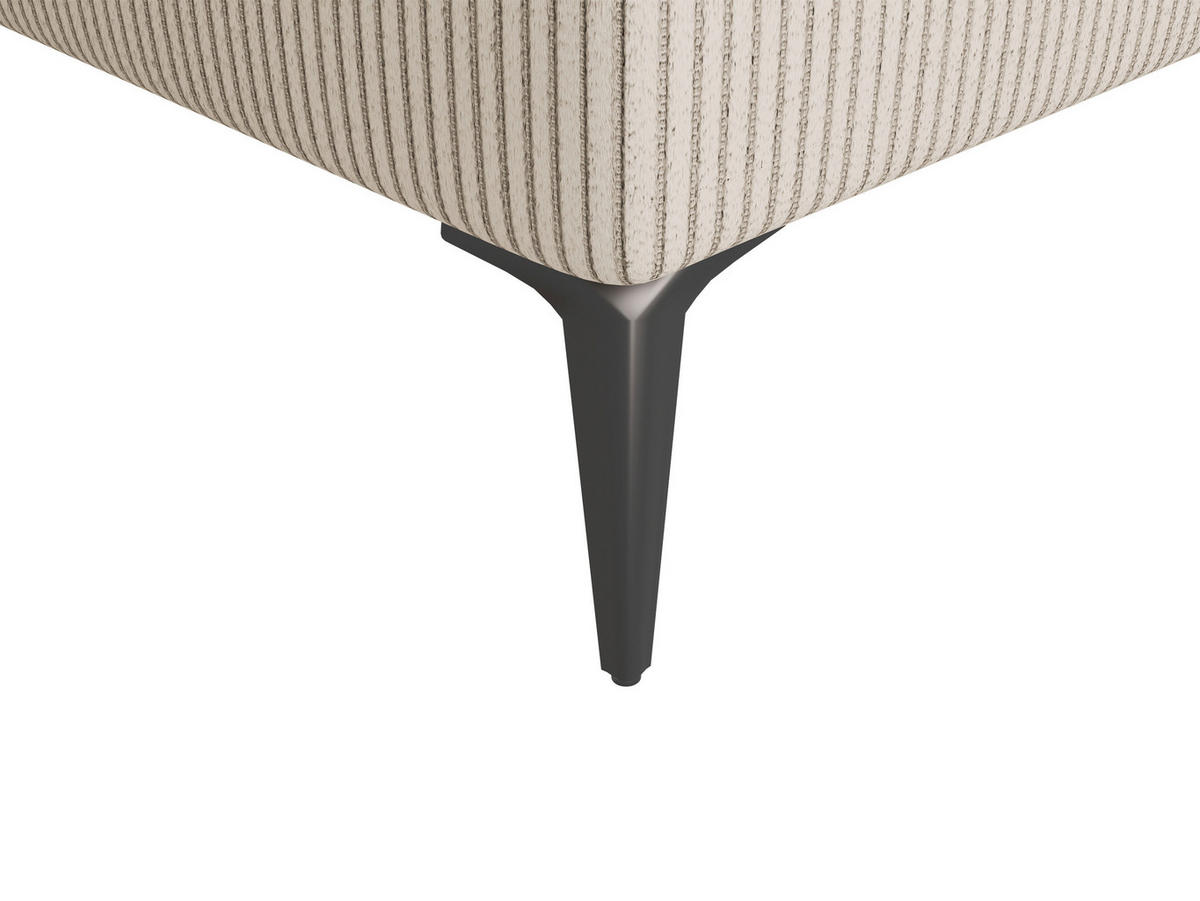 ECKSOFA in Cord Creme  - Creme/Schwarz, Design, Textil (276/177cm) - MID.YOU