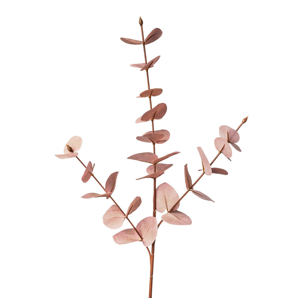 DEKORAČNÍ VĚTVIČKA eukalyptus/blahovičník 68 cm - růžová