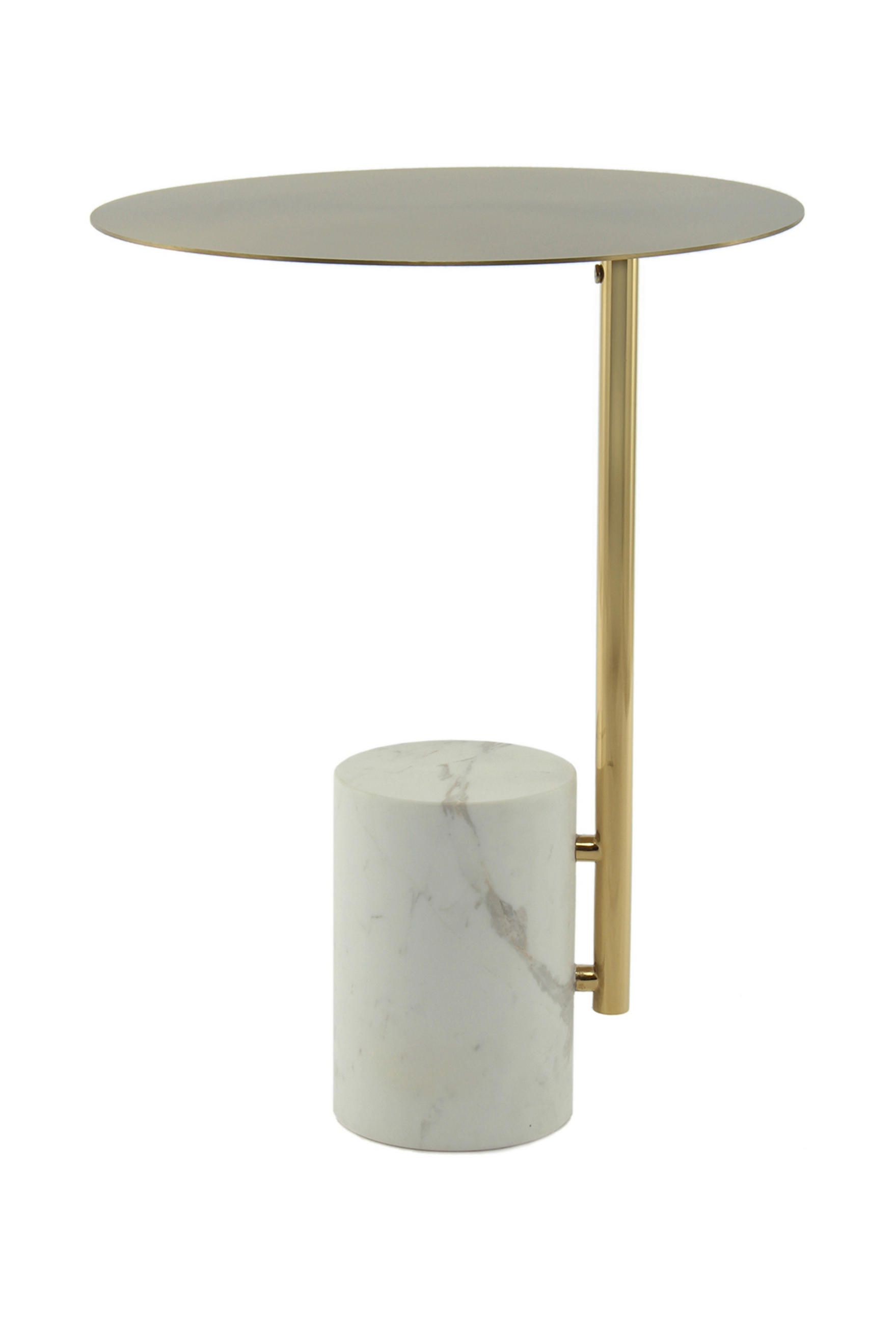 BEISTELLTISCH 40/40/54 cm rund  - Design, Stein/Metall (40/40/54cm) - Kayoom