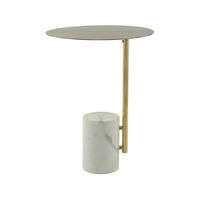 BEISTELLTISCH in Metall, Stein 40/40/54 cm  - Design, Stein/Metall (40/40/54cm) - Kayoom