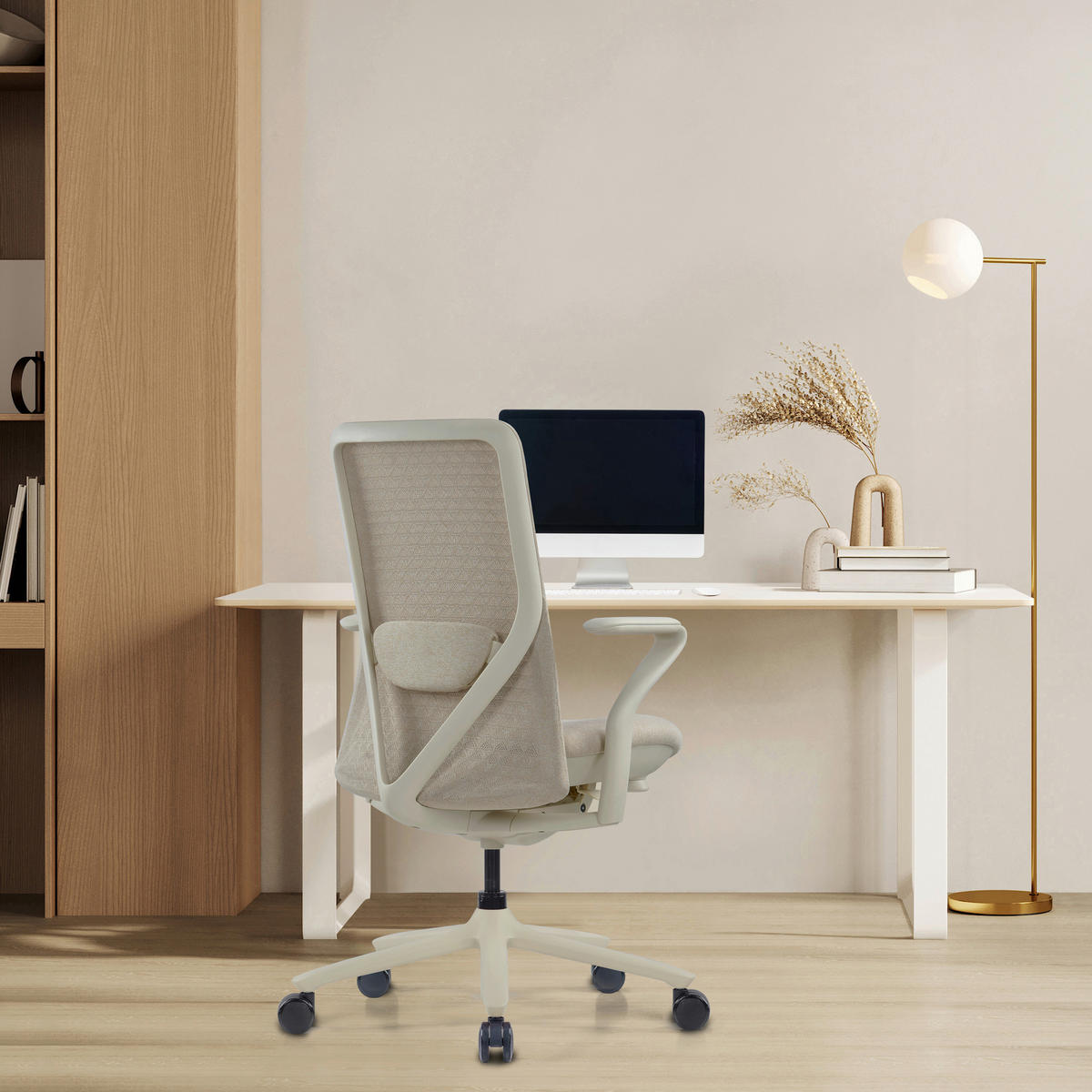 DREHSTUHL Flachgewebe Beige  - Beige, MODERN, Kunststoff/Textil (63/111/67cm) - MID.YOU
