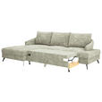 ECKSOFA in Webstoff Hellgrün  - Schwarz/Hellgrün, KONVENTIONELL, Textil/Metall (183/293cm) - Carryhome