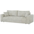 SCHLAFSOFA Struktur Creme  inkl. Zierkissen, Rückenkissen, Bettkasten, Schlaffunktion, Rücken echt  - Creme/Schwarz, KONVENTIONELL, Kunststoff/Textil (253/87/102cm) - Xora