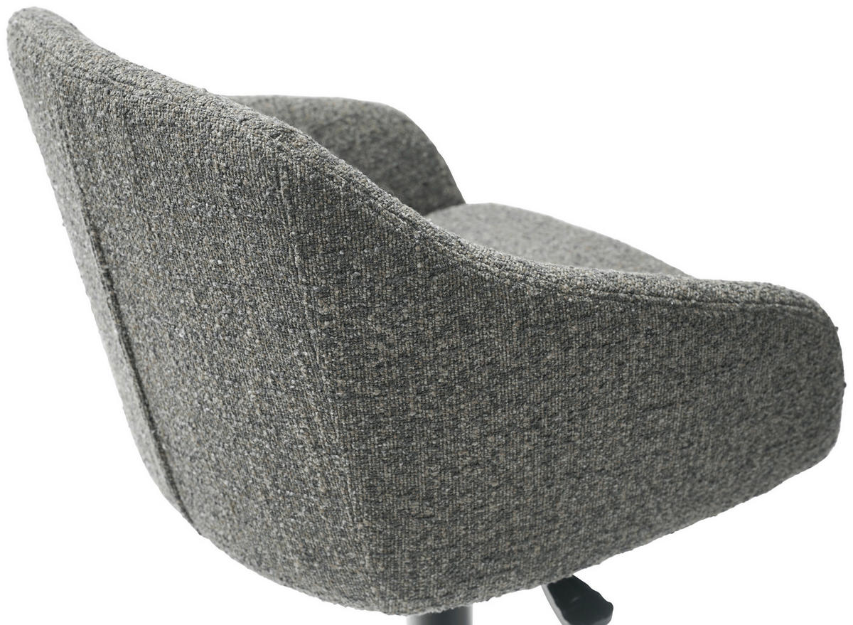 BARHOCKER Webstoff Blau, Schwarz Eisen Sitzfläche 360° drehbar, inklusive Armlehnen  - Blau/Schwarz, Design, Textil/Metall (54,5/88-108/53,5cm) - Cassando