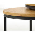 BEISTELLTISCHSET rund Eichefarben  - Eichefarben/Schwarz, Basics, Holzwerkstoff/Metall (40-60/40-60/45-50cm) - Xora