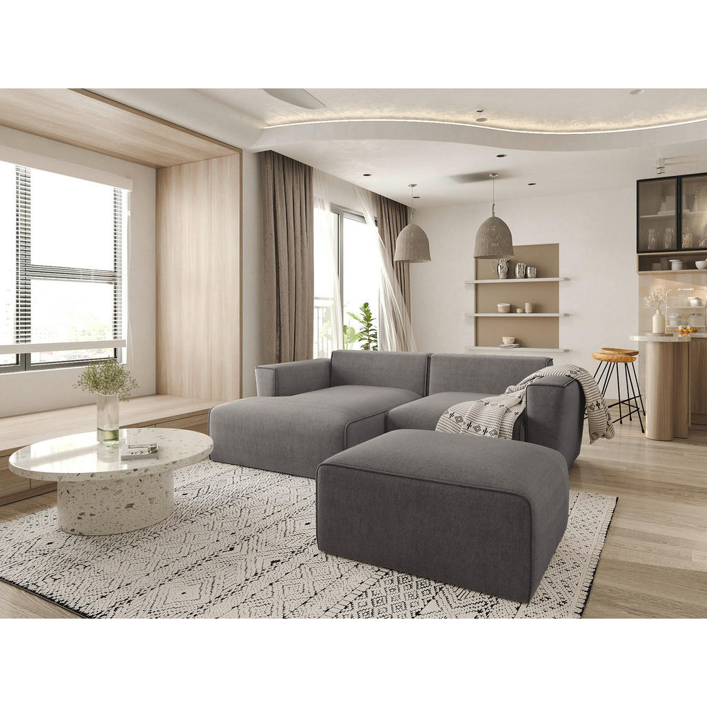 Thumbnail - P & B Ecksofa, Grau, Textil, 2-Sitzer, Ottomane links, L-Form, 234x161 cm, Wohnzimmer, Sofas & Couches, Wohnlandschaften...