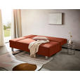SCHLAFSOFA Flachgewebe Kupferfarben  - Chromfarben/Kupferfarben, Design, Holz/Textil (205/77-93/99cm) - Novel