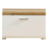 NISKA KOMODA   80/51/47 cm   bijela, boje hrasta   - bijela/srebrne boje, Design, drvni materijal/metal (80/51/47cm) - Hom`in