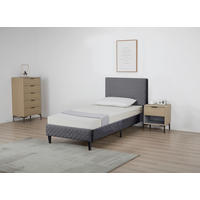 POLSTERBETT 90/200 cm,  in Grau, Lattenrost,  - Schwarz/Naturfarben, Design, Holz/Kunststoff (90/200cm) - Boxxx