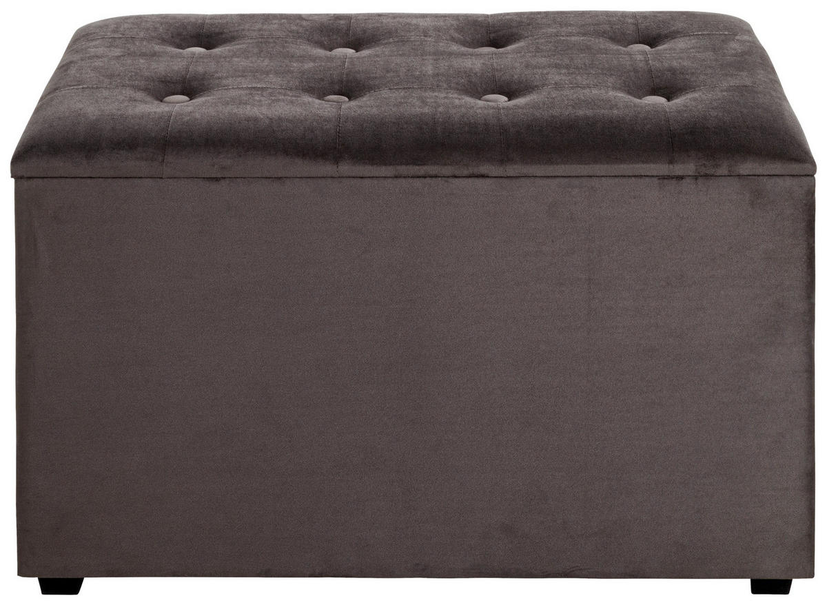TRUHENBANK in Textil, Holzwerkstoff 65/42/40 cm  - Anthrazit/Schwarz, Design, Holzwerkstoff/Textil (65/42/40cm)